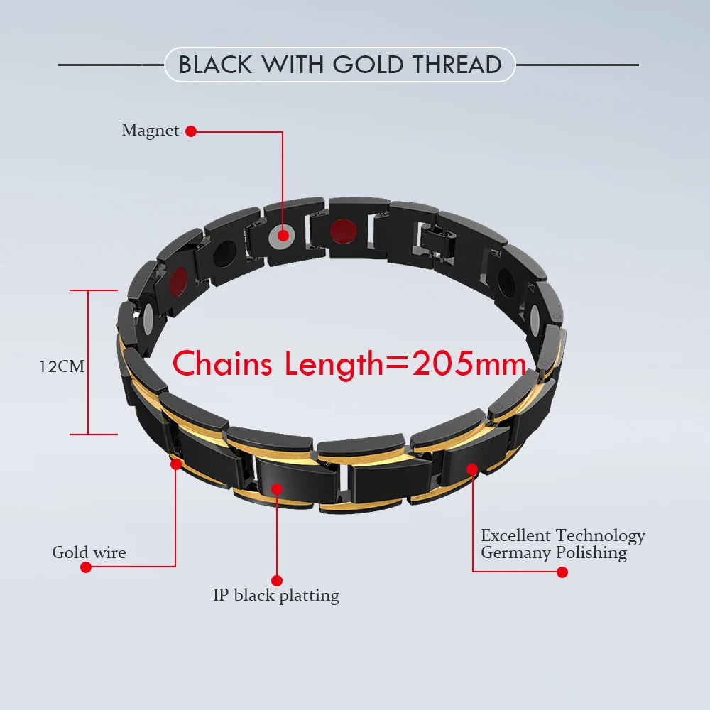 Мужские браслеты с магнитным гематитом, медный браслет с застежкой-крючком, терапевтические браслеты, мужские ювелирные изделия для здоровья