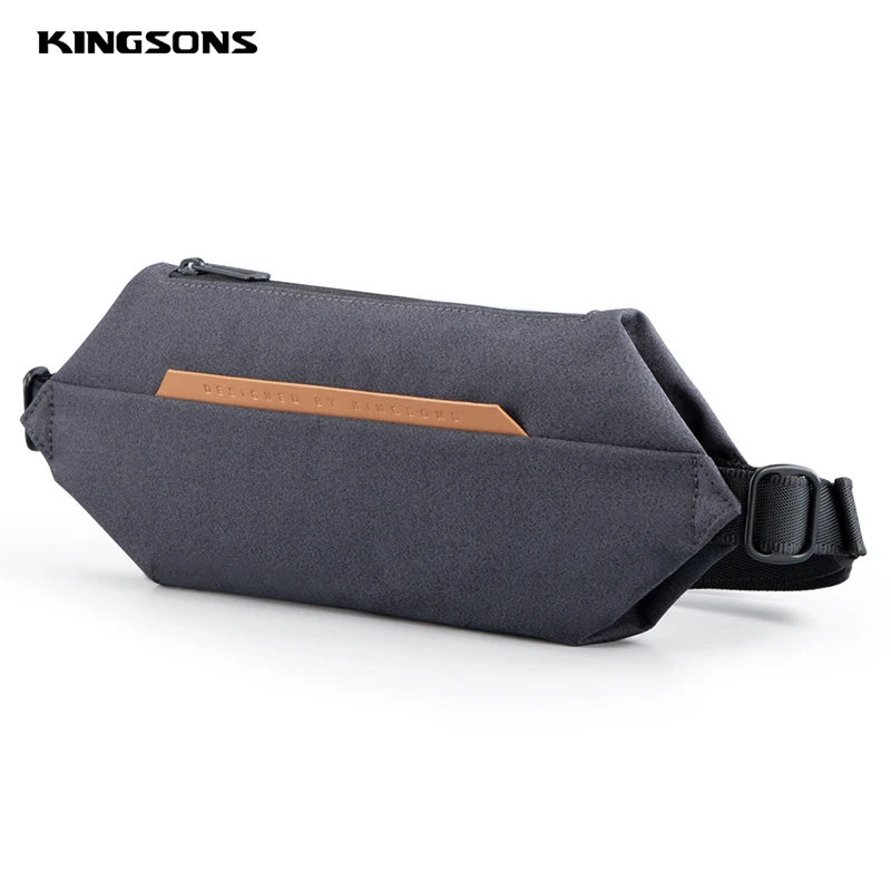 

Kingsons New Crossbody Bags Dark Gray Light Gray Light Blue Color Adjustable Single Strap Geometric Hexagon Polyester Chest Bag
