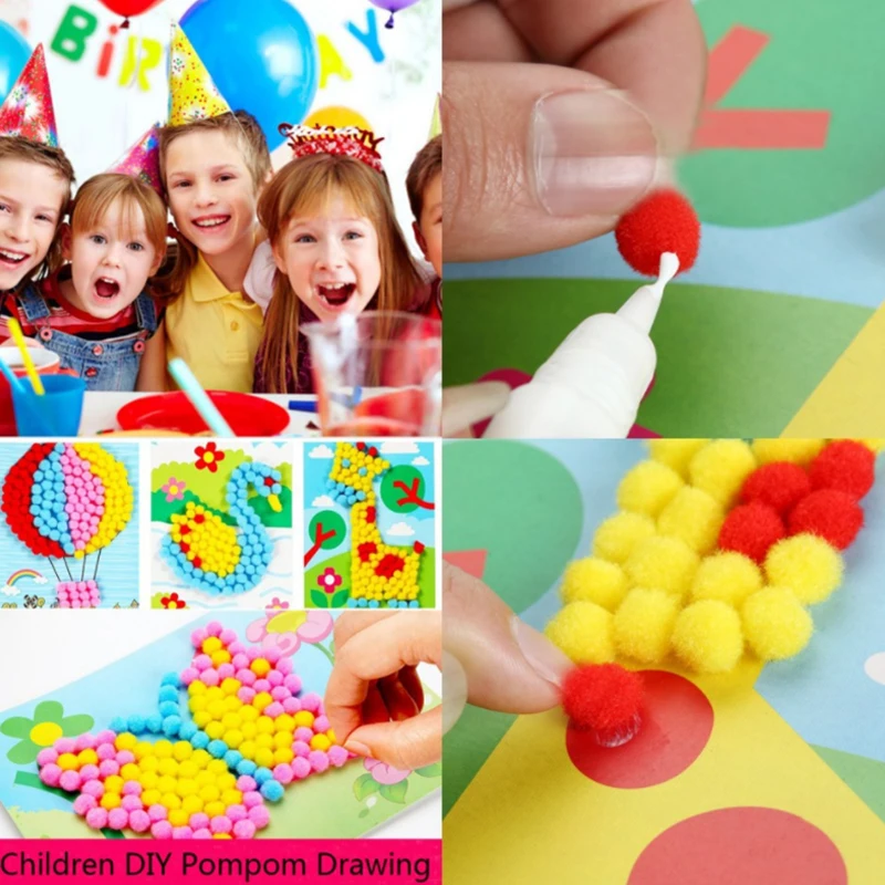 Большой средний и маленький цветной плюшевый шарик меховой сделай сам