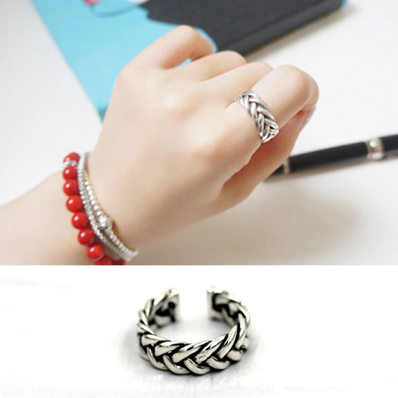 Преувеличенные ретро серебряные кольца для женщин обручальные винтажные