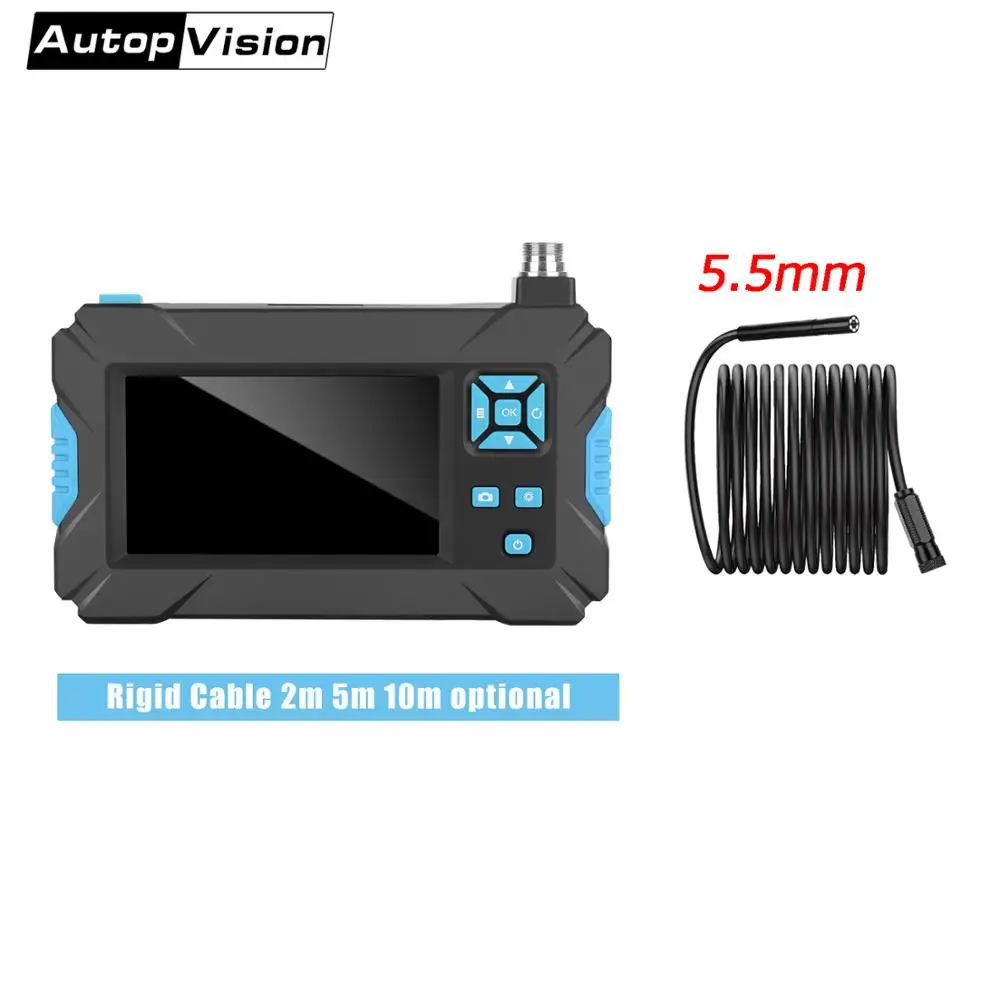 

P30 handhold screen endoscope camera 5.5mm semi-rigid cable 1080 snake camera HD 4.3inch display monitor with 18650 battery