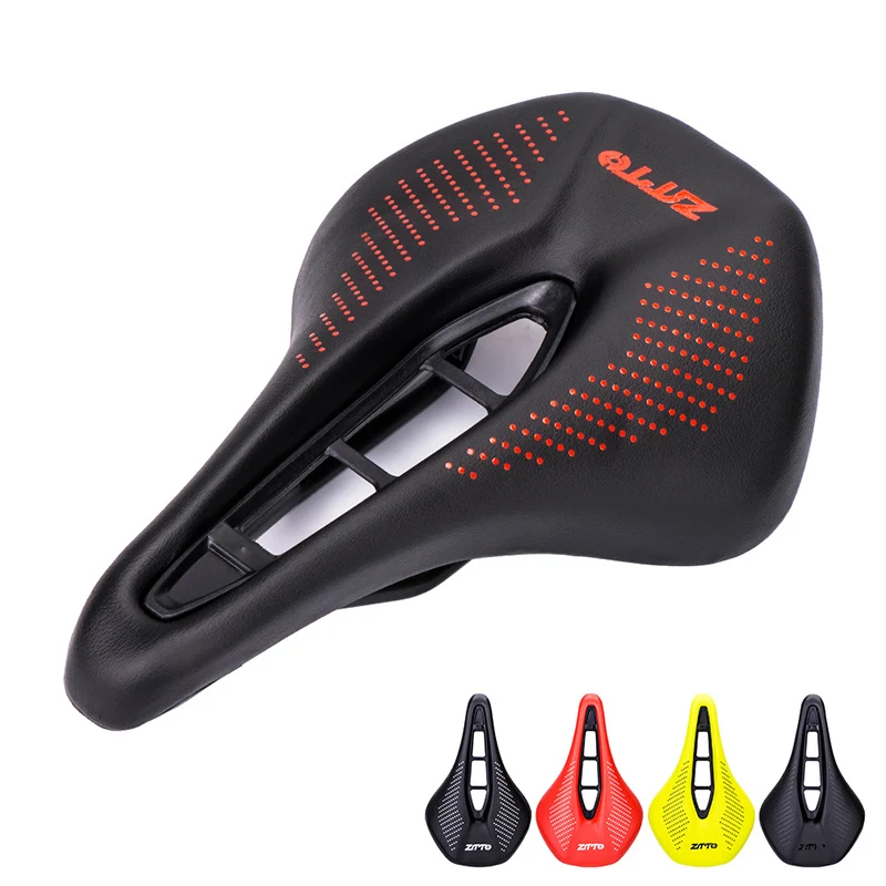 

Bicycle Seat Road Bike Saddle PU Leather Hollow Ultralight Comfortable Cushion