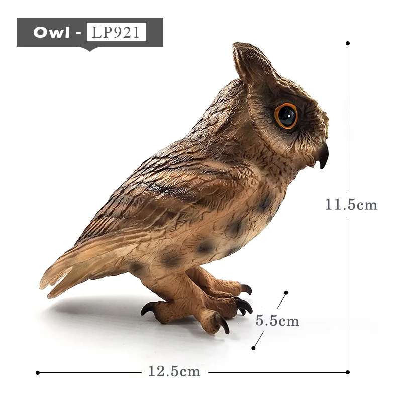 Big Owl Имитация леса, животные, модель, дикий олень, бегемот, Лев, тигр, панда, носорог, белый медведь, северный олень, жираф, верблюд, лося, буйвол, игрушки - Цвет: Big Owl