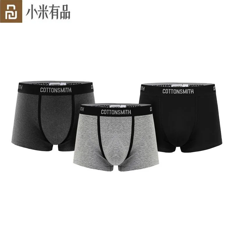 

Трусы Youpin COTTONSMITH мужские, хлопковые шорты-боксеры, мягкие эластичные, со средней талией, дышащие, удобные, быстро впитывающие влагу, 3 шт.