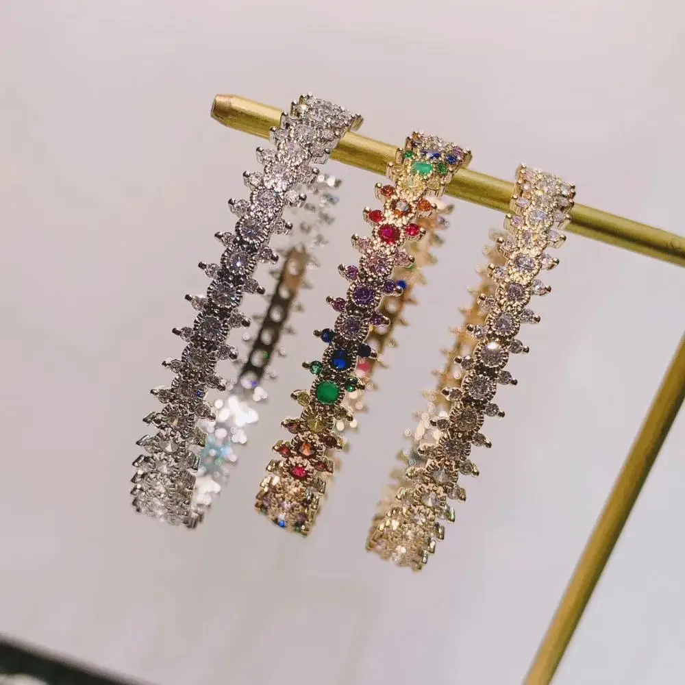 

Роскошные разноцветные Круглые крупные серьги-кольца с кубическим цирконием для женщин Свадебные Круглые серьги-кольца Дубай E7818