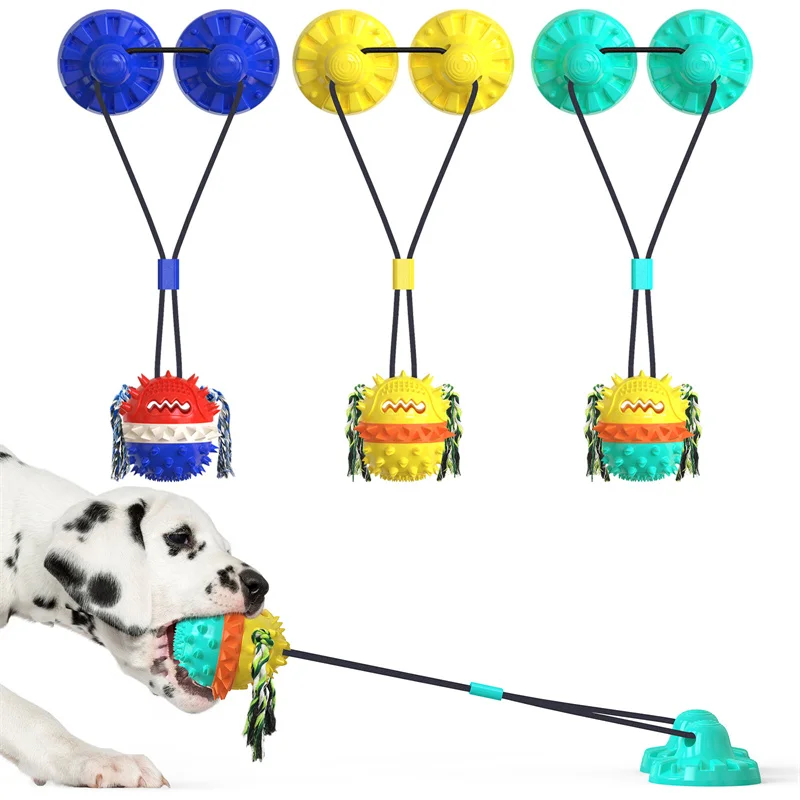 

Pet supplies tug-of-war with a suction cup ball molars resistance to bite dog toys
