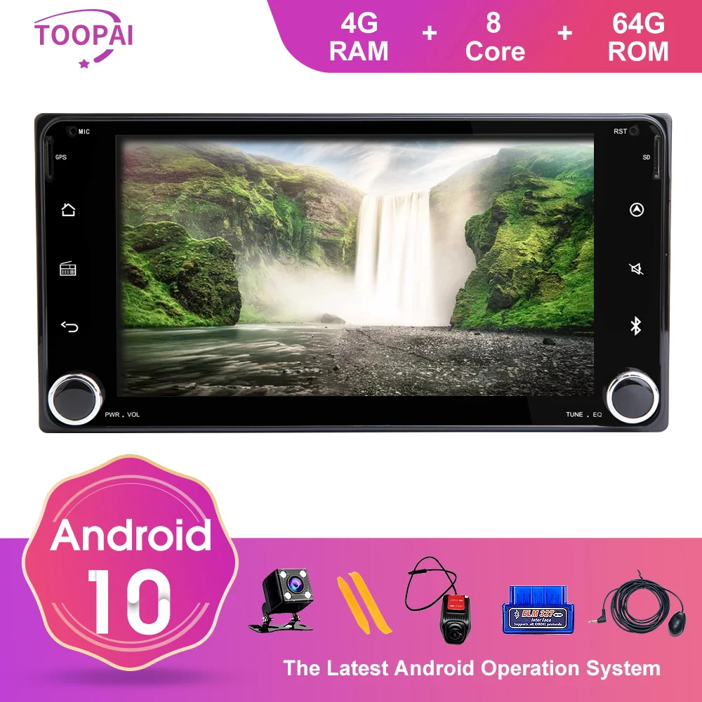 

TOOPAI Android 10 For Toyota Universal RAV4 COROLLA CAMRY Auto Radio Stereo GPS Navigation Car Multimedia Player SWC