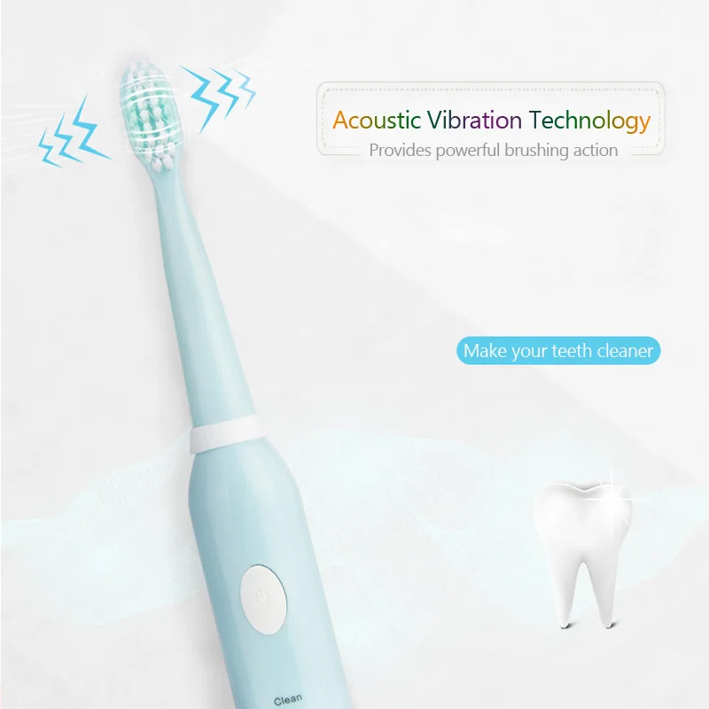 Водонепроницаемая электрическая зубная щетка для взрослых перезаряжаемая