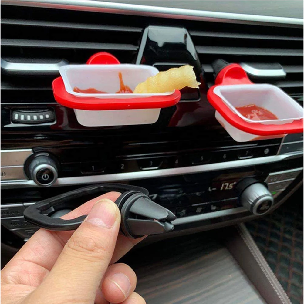 

2PCS Universal Car Sauce Holders Stand Dip Clip Car Ketchup Rack Basket Dipping Sauces Car Interior Car Styling Interior