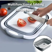 multifunctional folding cutting board household plastic vegetable cutting board washing kitchen washing fruit vegetable basket