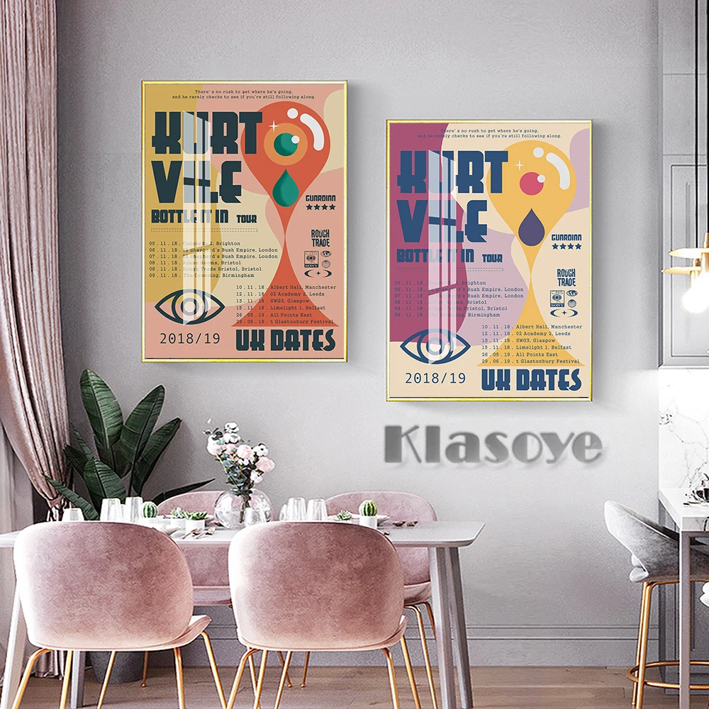 Постер с изображением Курта Вила, живого турне, музыкальные художественные принты, абстрактная иллюстрация, холст, Настенная картина, Декор...
