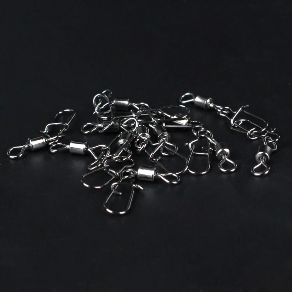 

40PCS Metal Swivel Connector Tackle Fishing Connector Fishing Rolling Solide Rings - 2#
