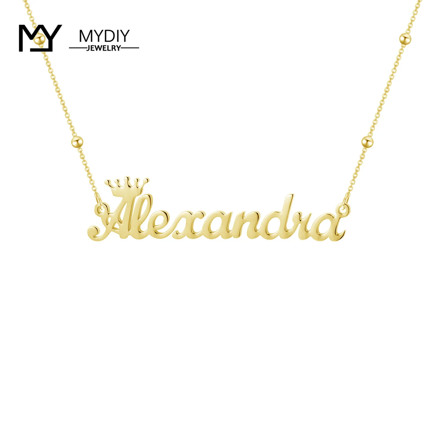 Индивидуальное именное ожерелье 925 пробы с серебряной буквой корона кулон