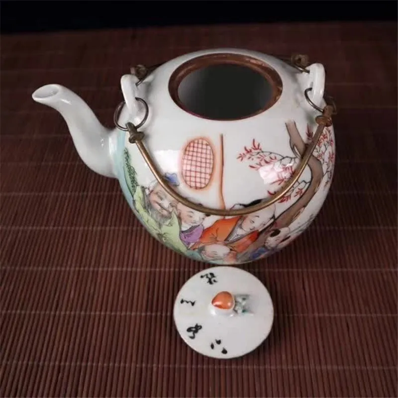 

Jingdezhen Porcelain Light Crimson Color Porcelain Baby Play Children's Play Picture Teapot Porcelain Kettle Decoration Home