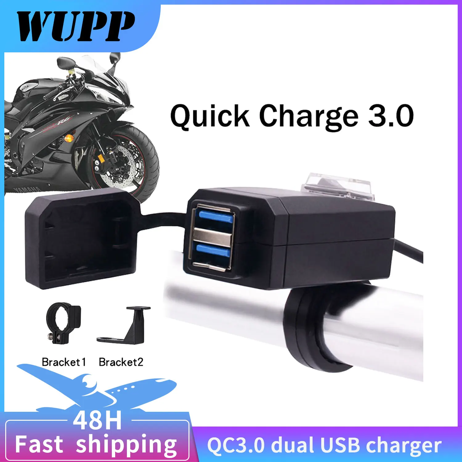 Зарядное устройство WUPP QC3.0 USB для мотоцикла 12 В|Электроаксессуары мотоцикла| |