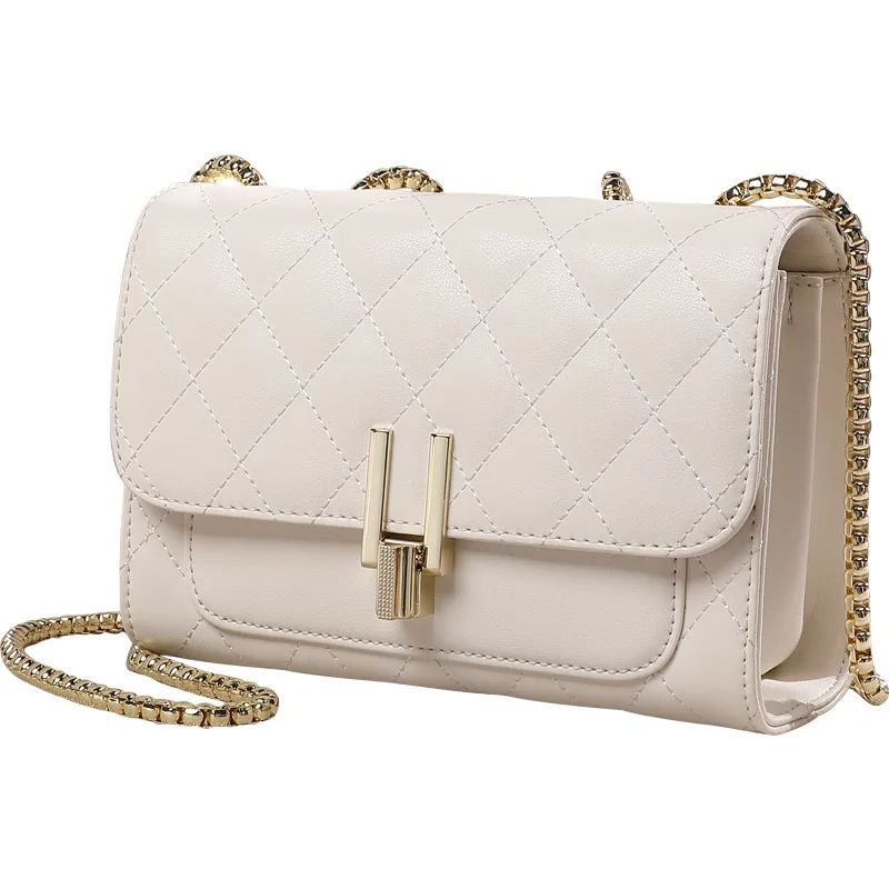 

Women's bags new fashion and elegant ladies plaid chain solid color one-shoulder messenger bag multifunctional makeup mini bag d