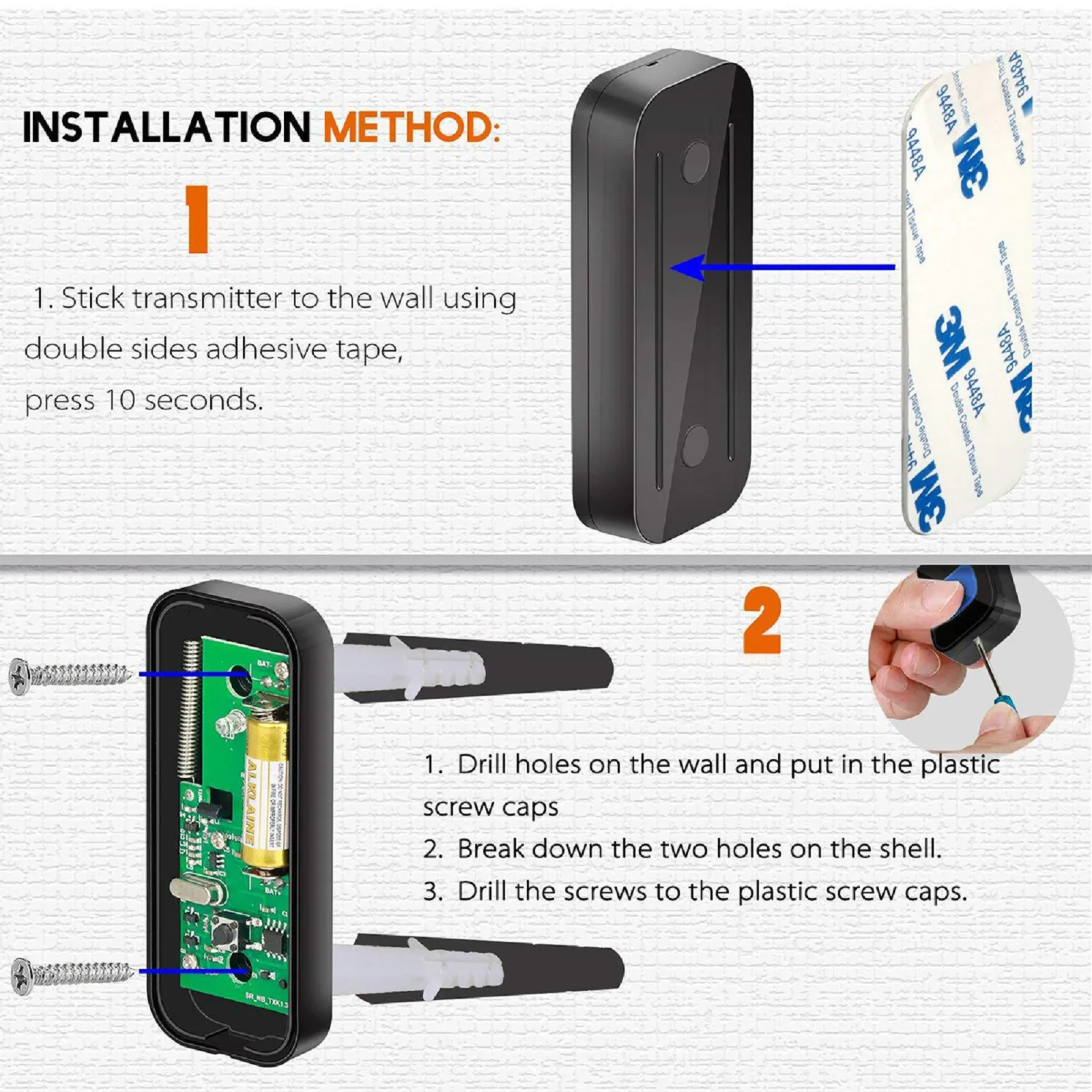 

300M Receiving Distance Up Wireless Door Bell Waterproof Battery Operated Loud Chime Doorbell Easy To Install No Wiring Required