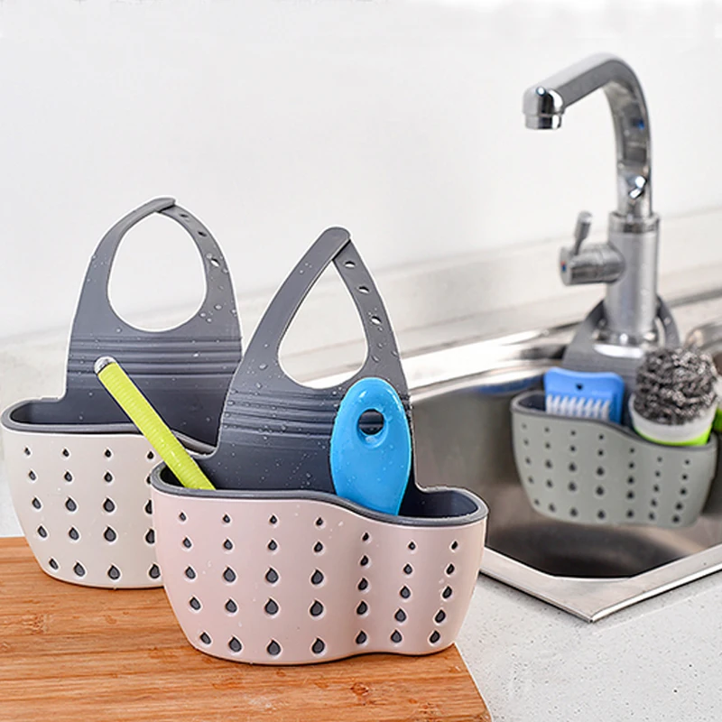 Кухонный аксессуар для раковины в ванной комнате присоска губка висячая полка