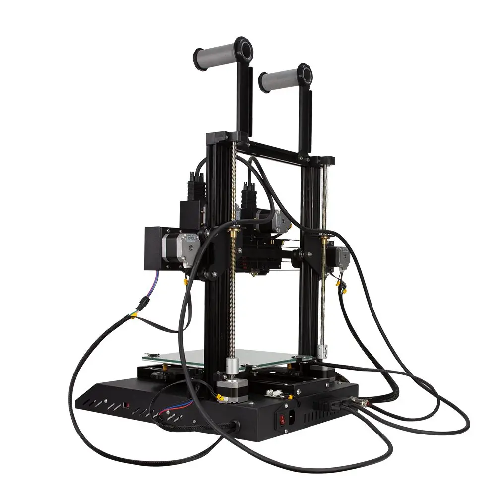 Verkauf Hände 2 FDM 3D Drucker Kit Mit 3,5 Zoll Bunte Bildschirm Dual Extruder & Düse Leistungsstarke Mainboard/Modulare Xaxis/Extrusion Motor