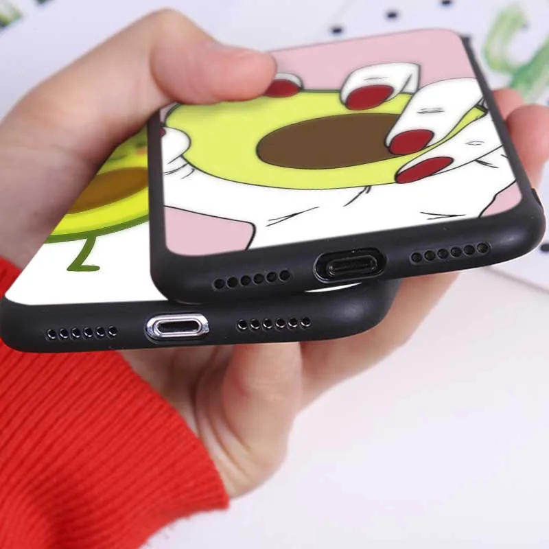 Cute Avocado Food Pattern Funny Tropical Girls cactus Soft Silicone Phone Case for iPhone X XS MAX XR 7 8 6 6S plus 5S SE |