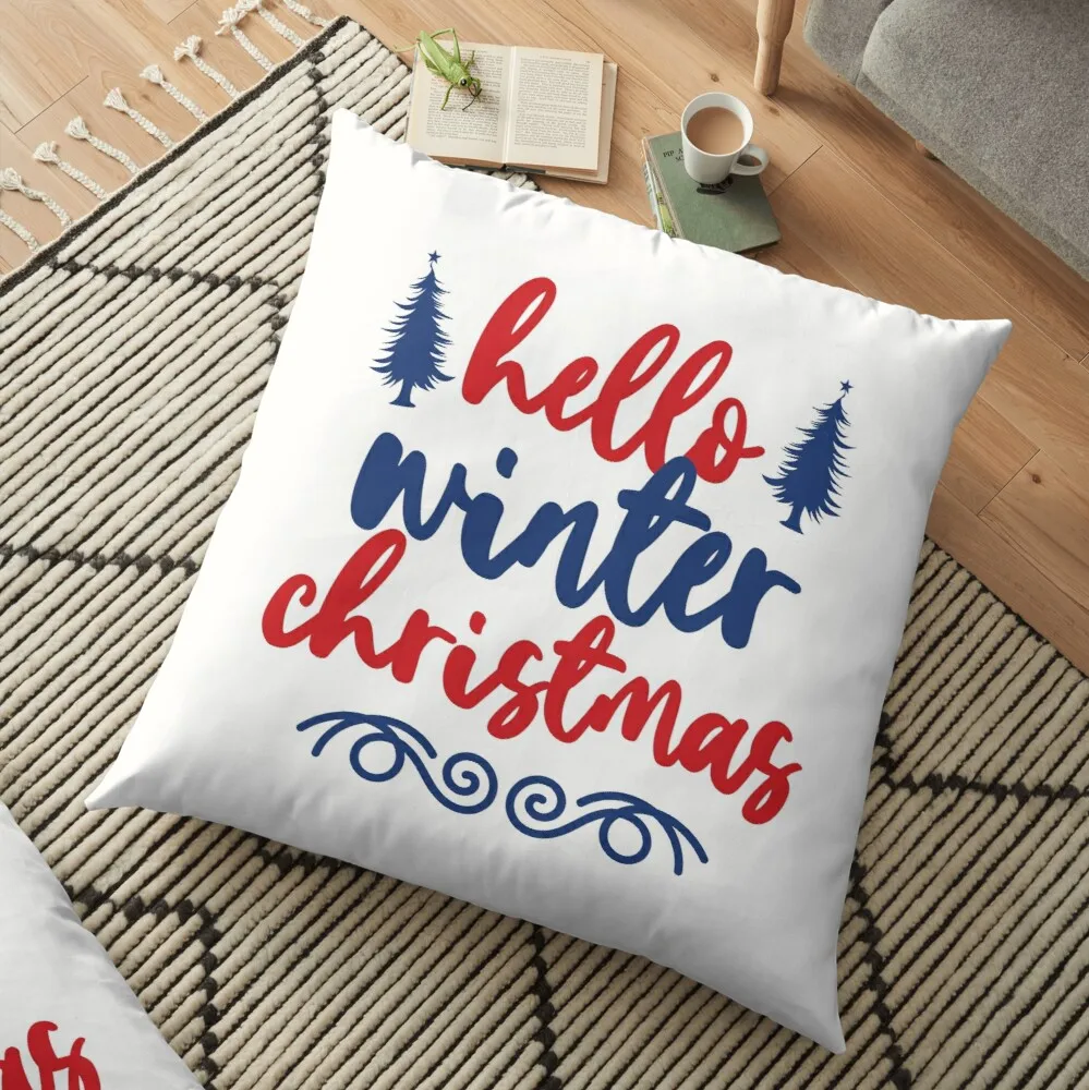 

Hello Winter Christmas Printed Cartoon Christmas Pillowcase 2021 Decor for Home Merry Christmas Ornament Navidad Xmas Gifts