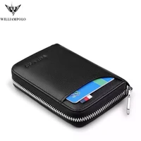 mini leather male wallet card holder men zipper credit card case holder for man small cowskin id card pocket high quality