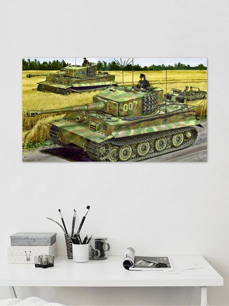 Боевой танк из Германии ww2 pz kpfw iv ausf e tiger i pozdкум тканевые плакаты на стену домашнее