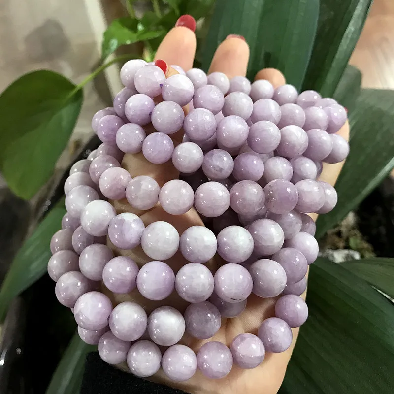 Круглые Бусины Из Натурального кунцита 19 см/str полудрагоценные Гладкие бусины 8