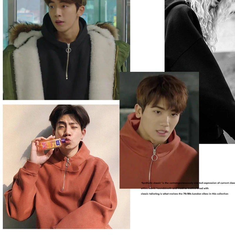 Go Go Squid! Li Xian Wang Yibo Nam Joo Hyuk Style Solid Hoodies Sweatshirts Women Men Couple Zipper Hooded Tops Thick Pullovers