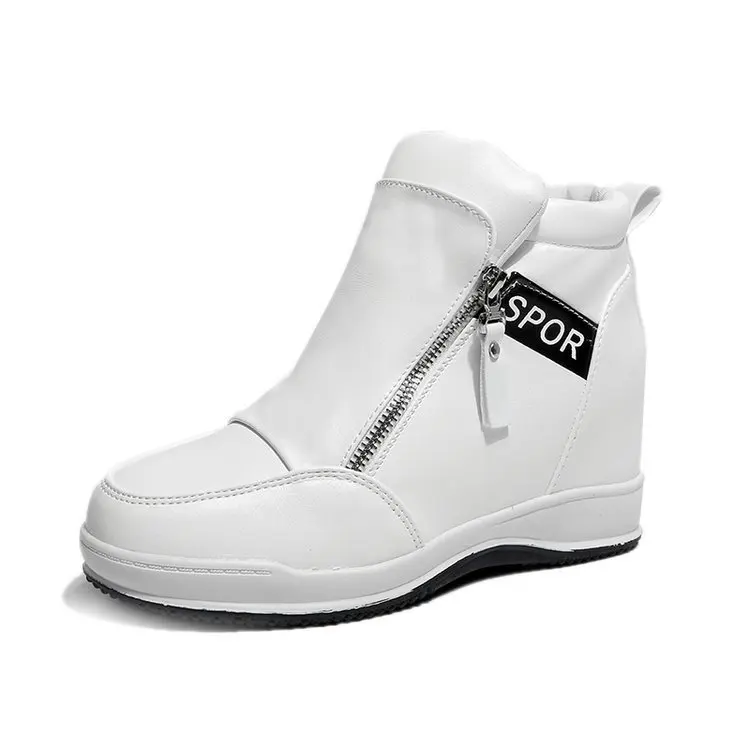 

Women's Platform Heel Platform Height Increasing Insole Casual round Toe Side Zipper Women's Shoes Cross-Border Sports Shoes