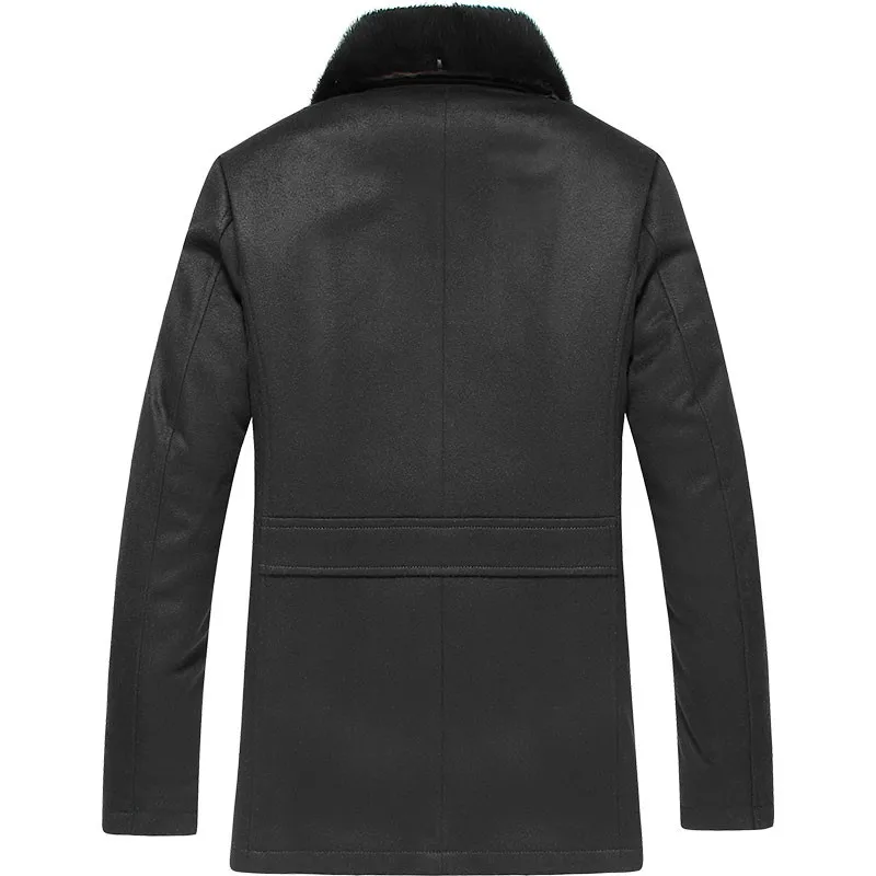 Мех 2020 натуральное пальто мужская зимняя куртка теплая шерсть кашемировое