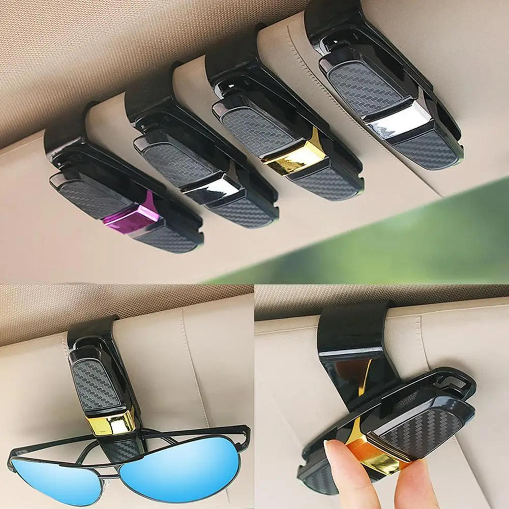 

4 Color Auto Sun Visor Glasses Fastener Clip Holder For Sunglasses Eyeglasses Ticket Card Universal Multi-Function Car Interior