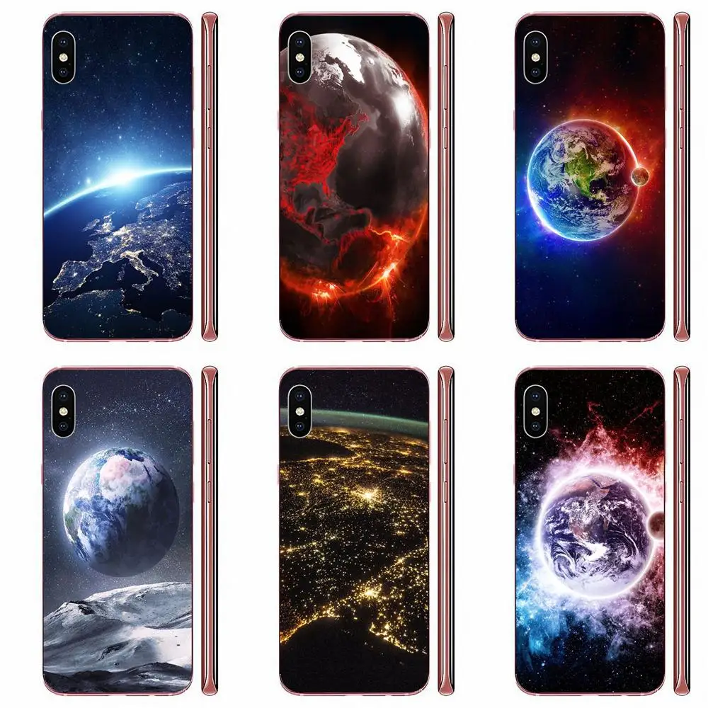 Пейзаж глядя на землю из космоса для Samsung Galaxy A10 A20 A20E A3 A40 A5 A50 A7 J1 J3 J4 J5 J6 J7 2016 2017
