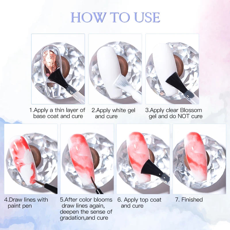 Гель-лак для ногтей Mtssii с прозрачными акварельными чернилами цветущий сделай сам