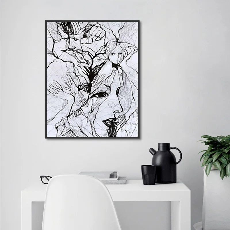 Абстрактное искусство Скрытое лицо настенные картины на холсте домашний Декор