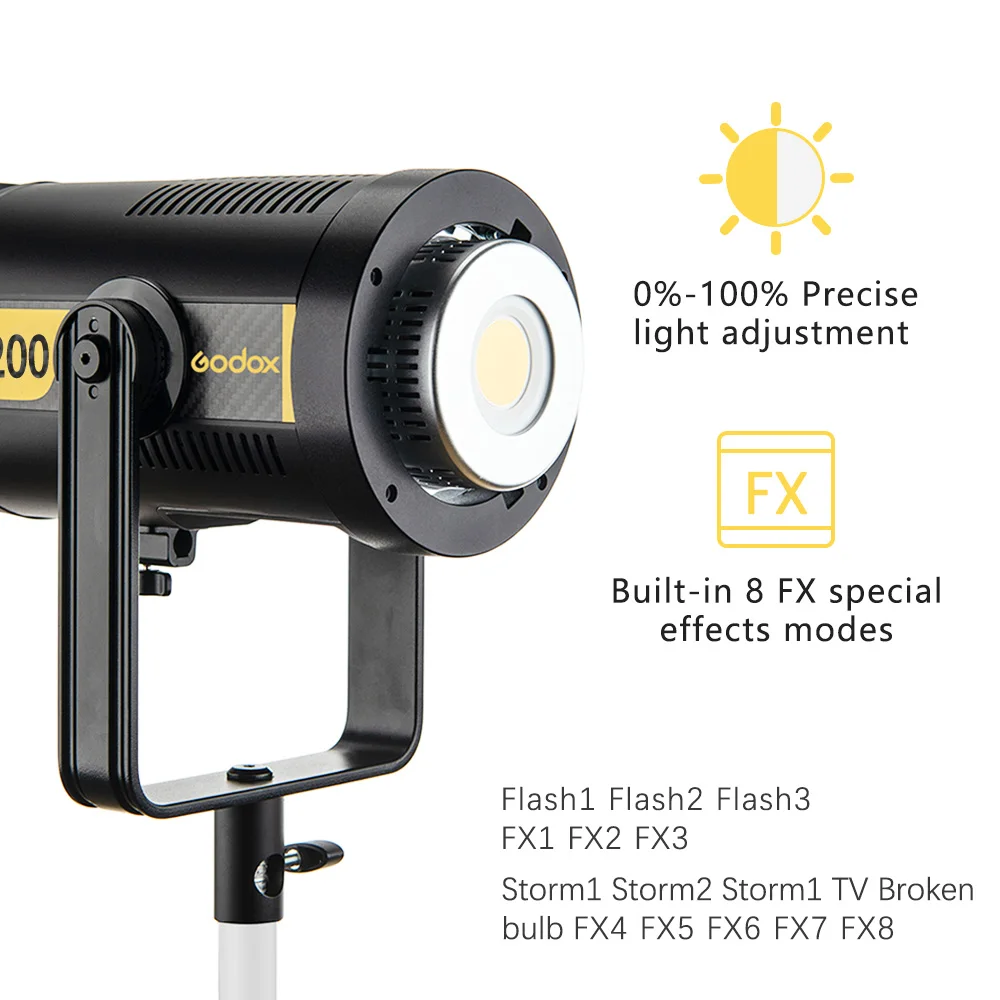 

Godox FV150 150W FV200 200W High Speed Sync Flash LED Light with Built-in 2.4G Wireless Receiver + Remote Control