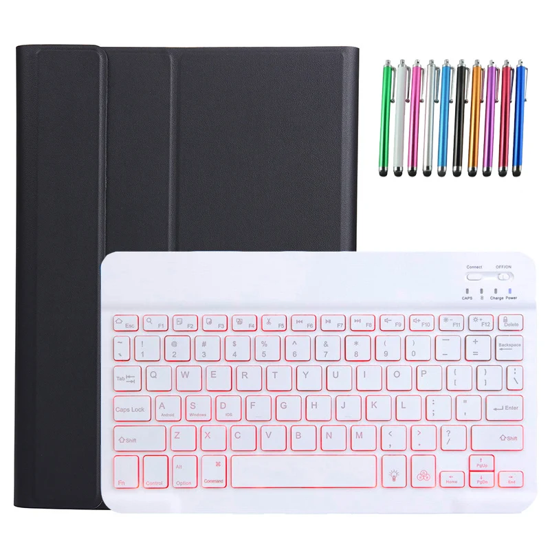 

7 Color Backlight Keyboard Case for Lenovo Tab M10 FHD Plus 2020 TPU Leather Case for Lenovo Tab TB-X606X X606F Keyboard