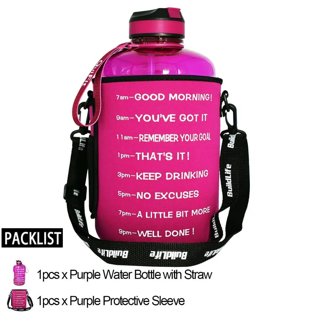 Purple Pack w Bottle Buildlife 128 унций держатель бутылки для воды ткань для дайвинга сумка с плечевым ремнем и ремешком для рук встроенный кошелек с карманом для мобильного телефона - Цвет: Purple Pack w Bottle
