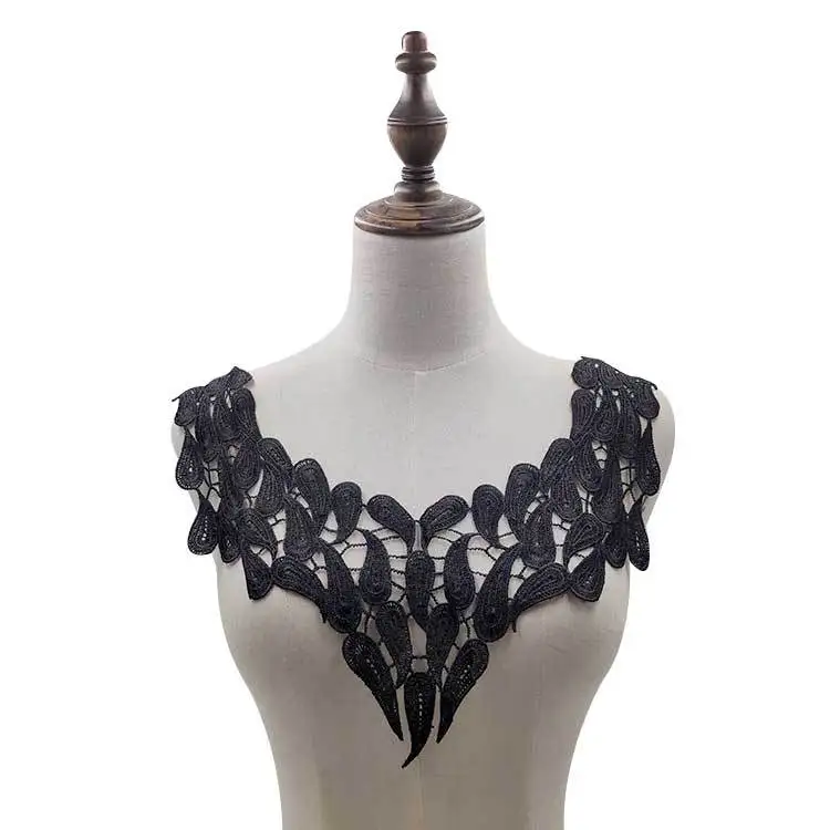 С вышивкой с круглой горловиной для творчества искусственные Съемная воротники