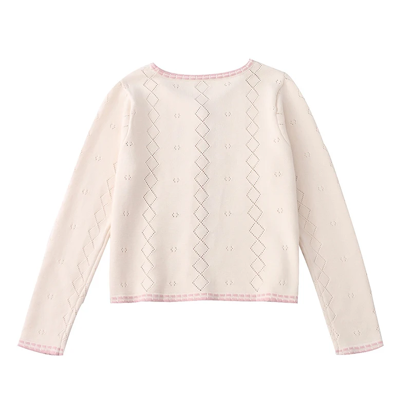 Свитер женский однобортный жаккардовый с длинным рукавом