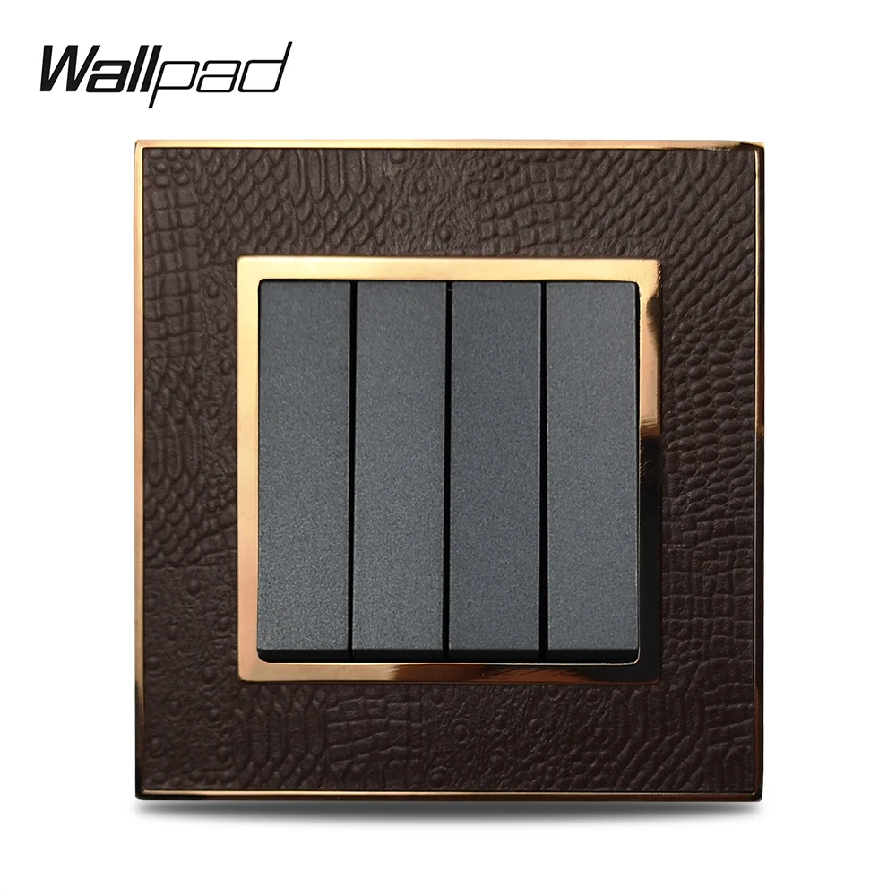4 банды выключатель света Wallpad L1 Золотое металлическое Обрамление настенный