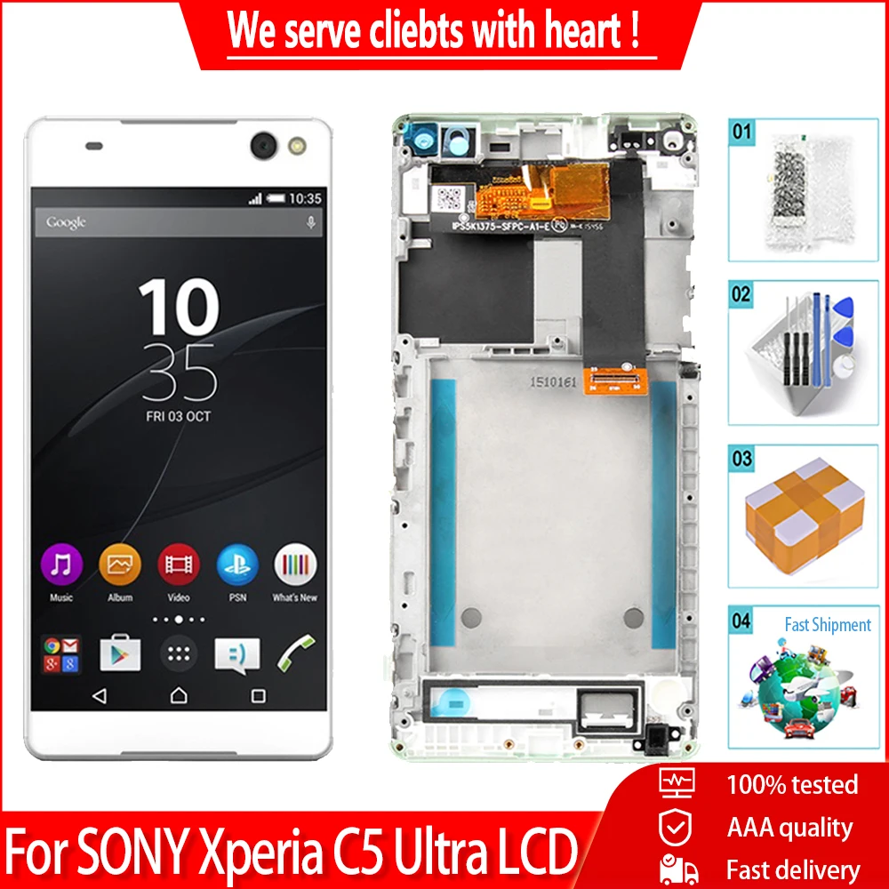 6 0 &quotОригинальный дисплей для SONY Xperia C5 Ultra E5506 E5533 E5563 E5553 ЖК-сенсорный экран