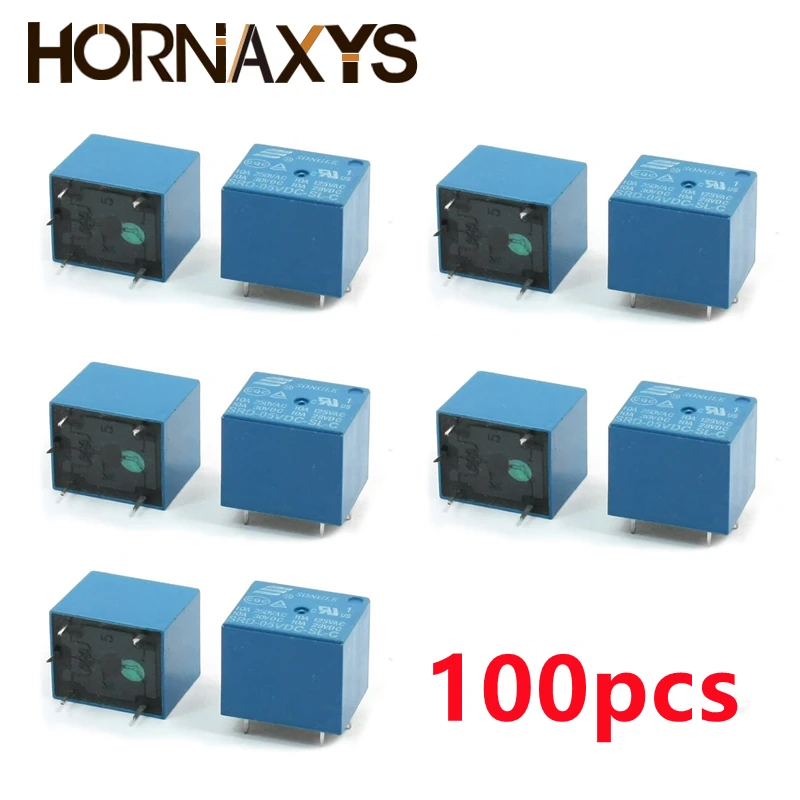 

100PCS/lot SRD Relay SRD-05VDC-SL-C SRD-09VDC-SL-C SRD-12VDC-SL-C SRD-24VDC-SL-C 5V 9V 12V 24V 10A 250VAC 5PIN T73 Power Relays