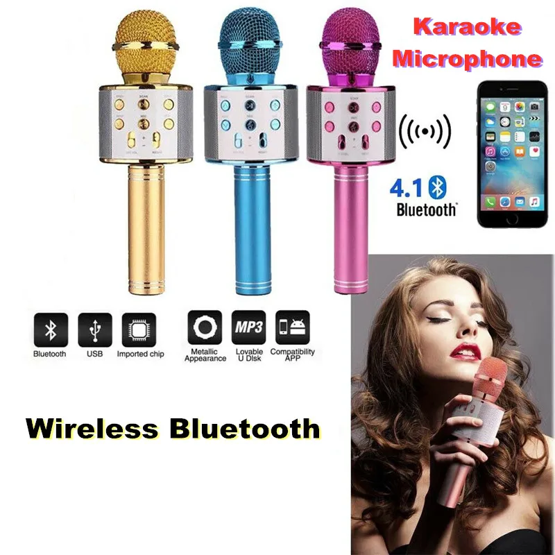 

Wireless Bluetooth Karaoke Microphone Handheld Portable KTV Singing Professiona Microfone Home KTV Handheld Microphone