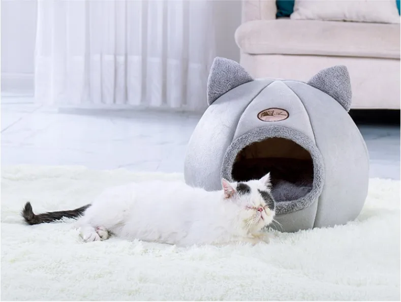 Кровать для домашних животных собак кошек Конура зимнее теплое гнездо мягкая