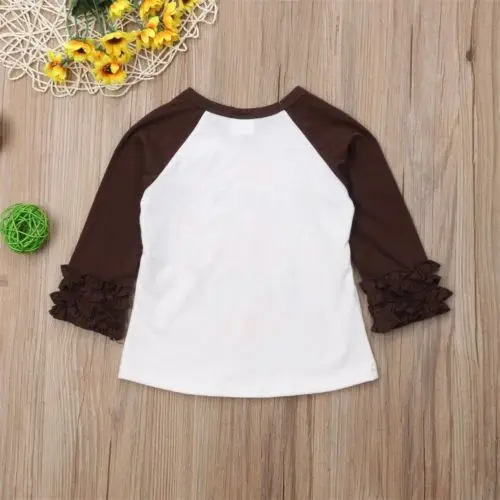 Осенняя футболка с длинными рукавами и надписью Тыква для маленьких девочек