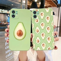 summer avocado phone case for iphone 13 pro 12 pro max xr 11 pro max 7 6s 8 plus xs max cute couple fruits art shell tpu cover