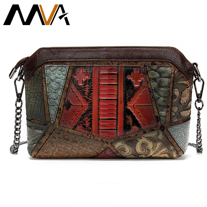 Сумка MVA женская кожаная саквояж на плечо клатч кросс боди мессенджер|Сумки с