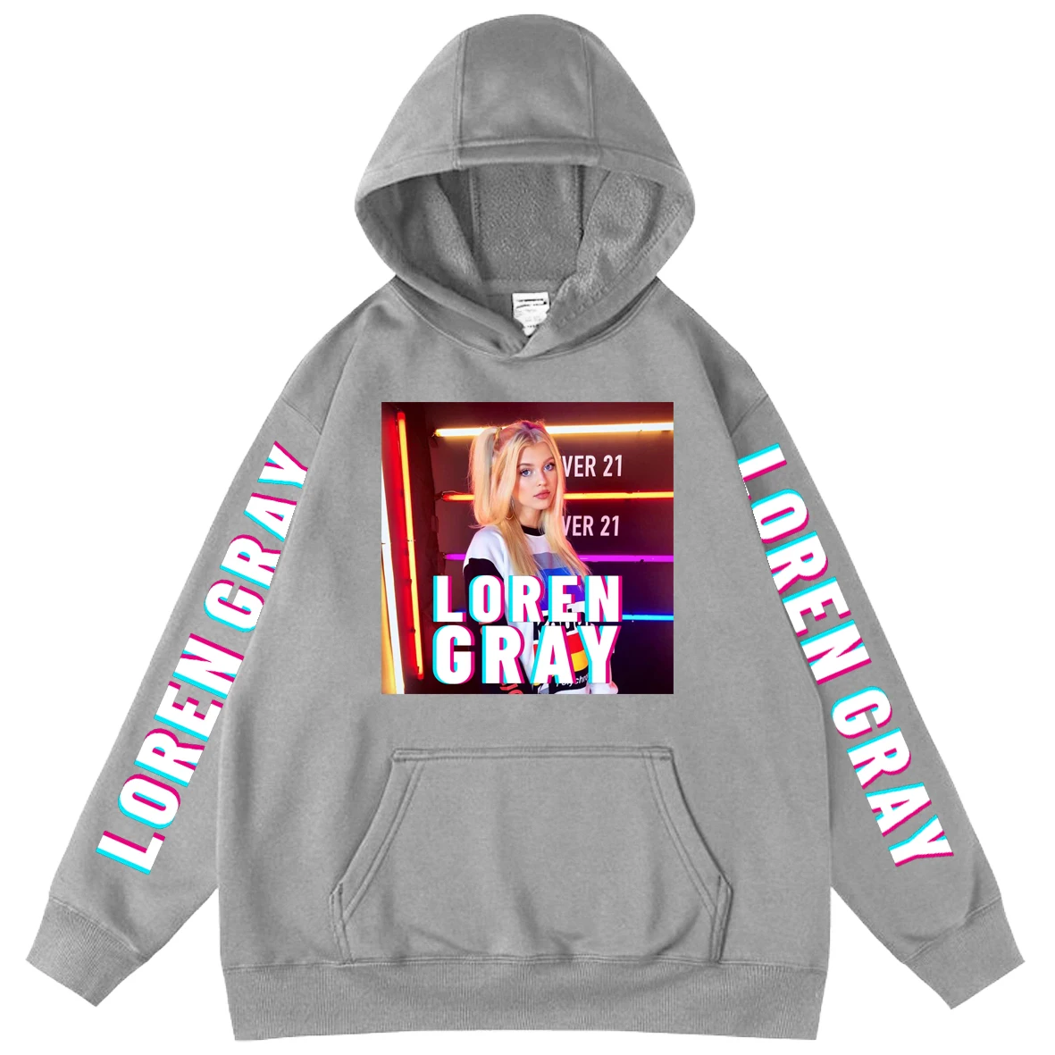 

Loren Gray Hip Hop Popular Style Letter Printed Hoodies Sweatshirt Men Cartoon Oversized Hat Clothing Tops Men's Pullover Hoodie