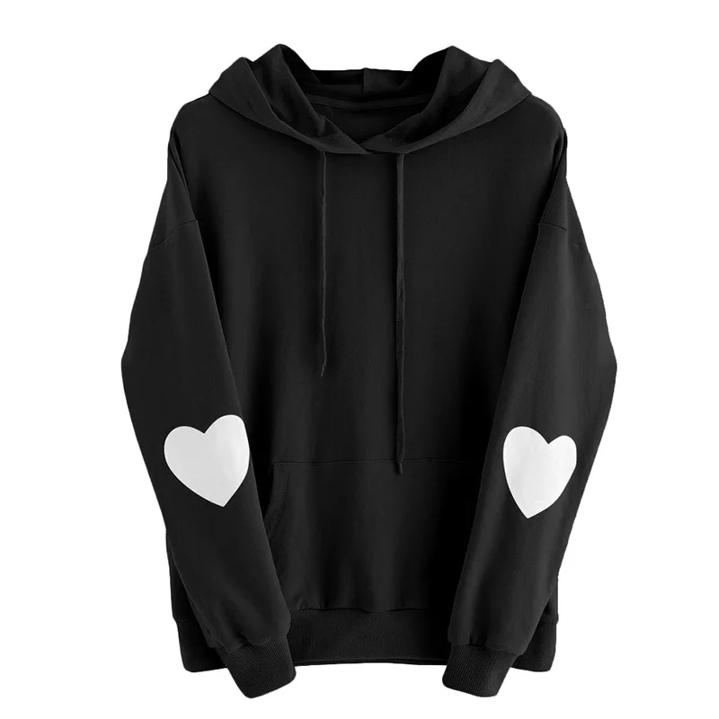 Женские весенние толстовки с капюшоном и принтом в виде сердца тонкий спортивный